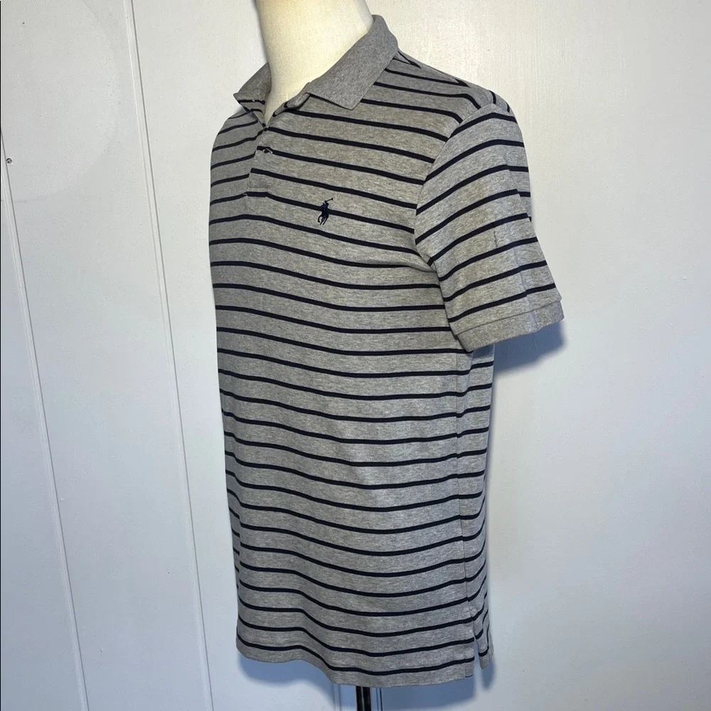 Polo Ralph Lauren Classic Fit Grey w/Navy Stripes S/S Soft Shirt Men's Small